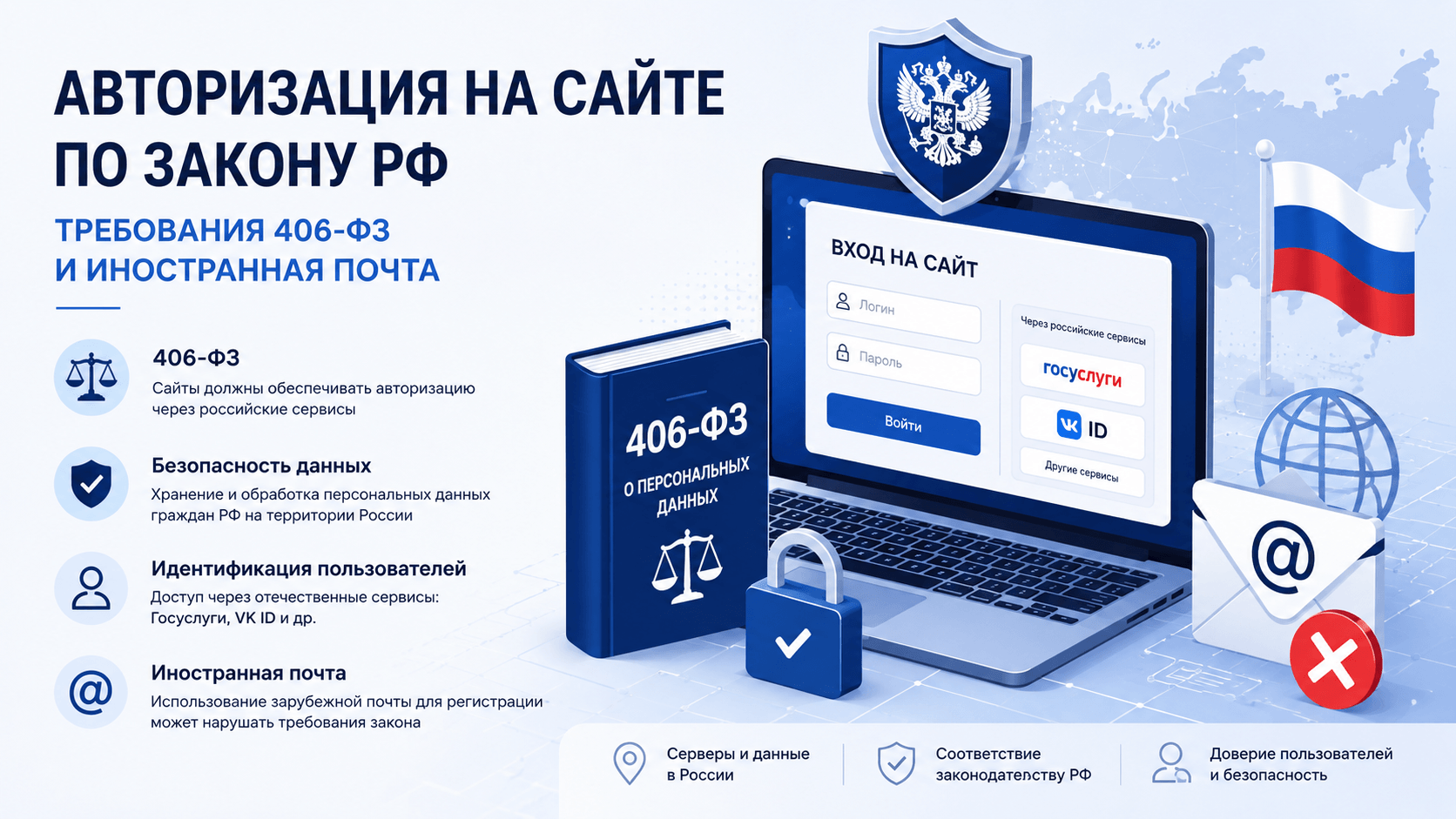Вы сейчас просматриваете Авторизация на сайте по закону РФ: требования 406-ФЗ и иностранная почта
